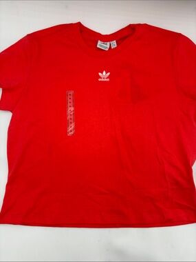 Adidas Essentials Slim T-Shirt in Semi Lucid Red
